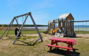 Playground on the shores of a lake