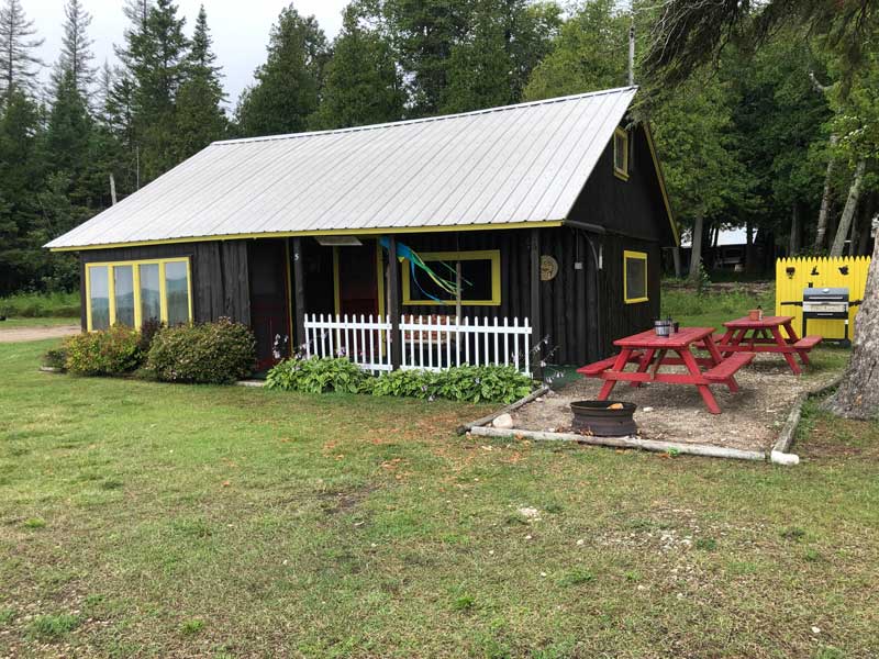 Exterior shot of rental cabin